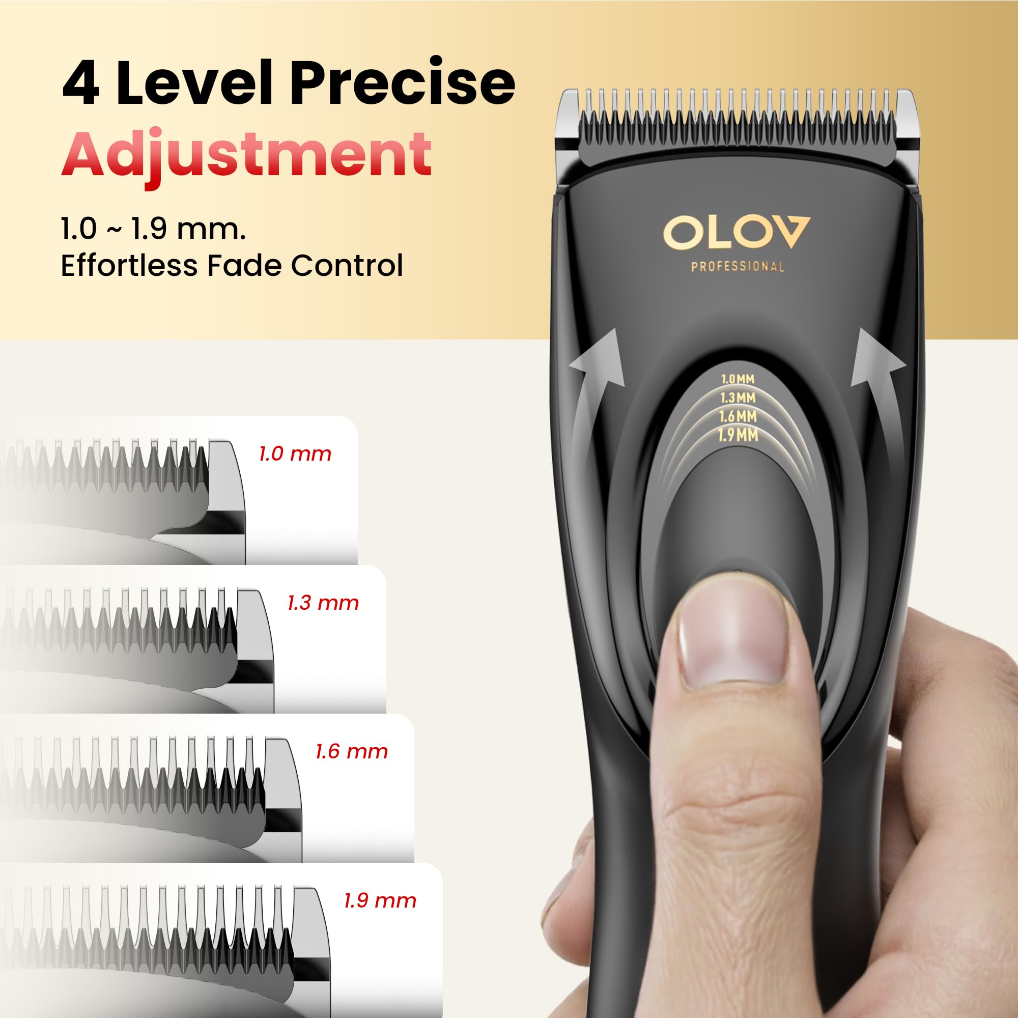 OLOV Cordless Rechargeable Hair Clipper & Trimmer