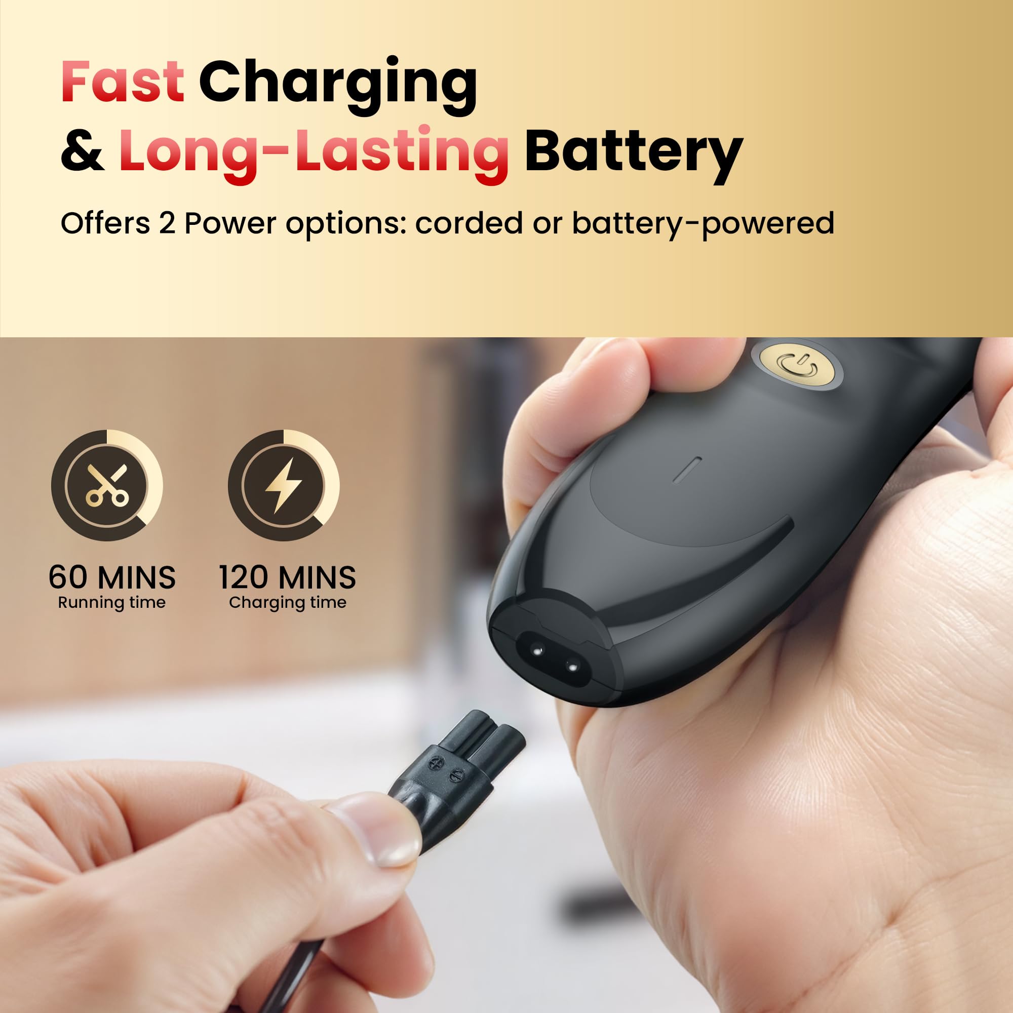 OLOV Cordless Rechargeable Hair Clipper & Trimmer