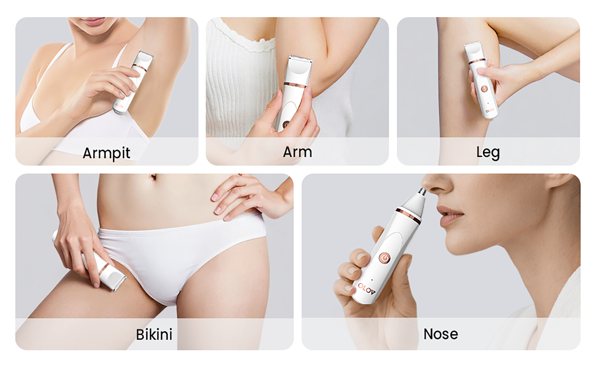 OLOV® Body Hair Trimmer + Nose Hair Head